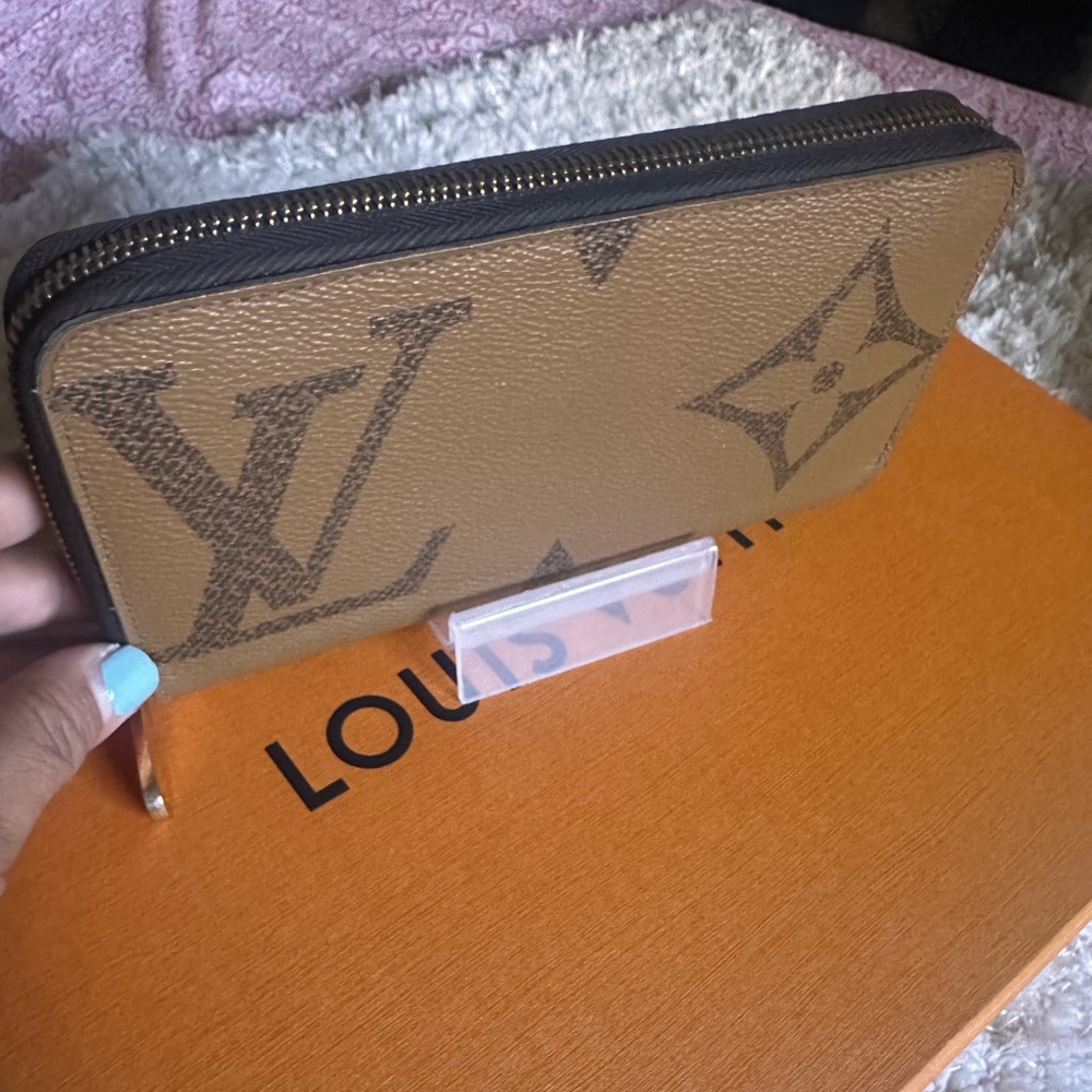 Louis Vuitton Tan and Brown Monogram Zip Wallet